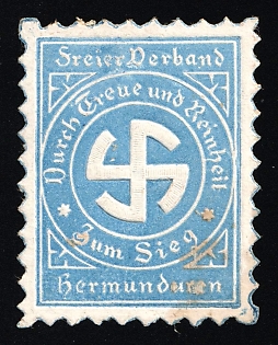 1920-1945 'Through Loyalty and Purity to Victory', Swastika, Nazi Germany Third Reich Propaganda Label Stamp
