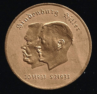 1933 'Hindenburg Hitler', Nazi Germany Third Reich Propaganda Label Stamp