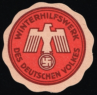1920-1945 'German People's Winter Relief Fund', Nazi Germany Third Reich Propaganda Label Stamp