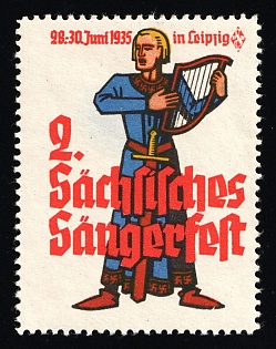 1935 'Saxon Singers' Festival', Nazi Germany Third Reich Propaganda Label Stamp