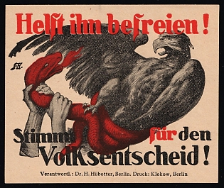 1920-1945 'Help Free him!', Nazi Germany Third Reich Propaganda Label Stamp