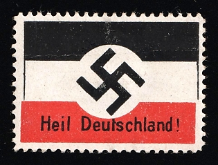 1920-1945 'Hail Germany!', Nazi Germany Third Reich Propaganda Label Stamp