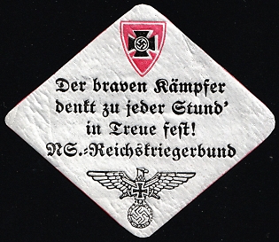 1920-1945 'The Brave Fighter Thinks Faithfully at Every Hour!', Nazi Germany Third Reich Propaganda Label Stamp