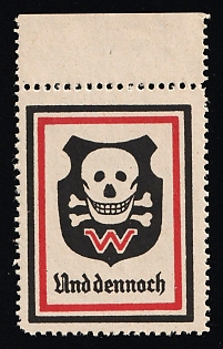 1920-1945 'And Yet', Nazi Germany Third Reich Propaganda Label Stamp