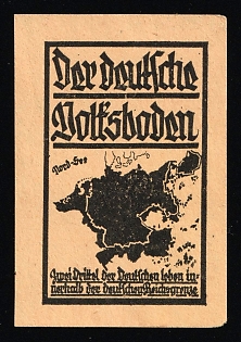 1920-1945 'The German People's Soil', Nazi Germany Third Reich Propaganda Label Stamp