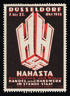 1933 'Hahasta Exhibition and Trade Fair Trade and Crafts in the State of Standard', Nazi Germany Third Reich Propaganda Label Stamp