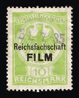 1920-1945 'Reichsmark Film Chamber', Nazi Germany Third Reich Propaganda Label Stamp
