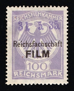 1920-1945 'Reichsmark Film Chamber', Nazi Germany Third Reich Propaganda Label Stamp
