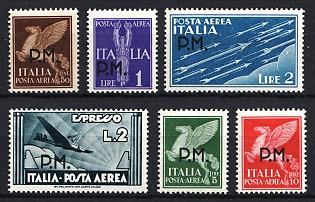 1943 Italy, Military Post, Airmail, 'P.M.' Overprint, Complete Set
