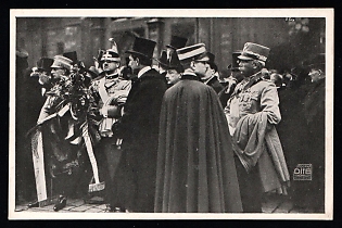 Czechoslovak Legion in Siberia, Russia, Civil War, 'Funeral of a Legionnaire. Italian delegation with a wreath from the Italian king, Postcard
