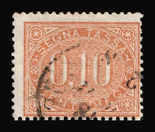 1869 0.10c Italy, Postage Due Stamp, Complete Set