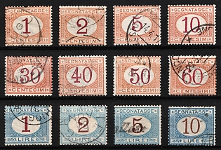 1870-94 Italy, Postage Due Stamps, Complete Set