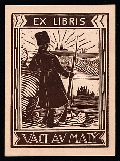 'Bookplate' (from Book Vaclav Maly) Czechoslovak Legion in Russia, Russia, Civil War, Propaganda Label