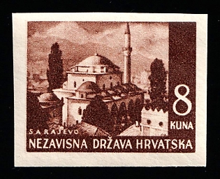 1941 8k Croatia, NDH, Proof, Imperforate