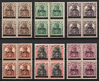 1920 Saar, Germany, Blocks of Four