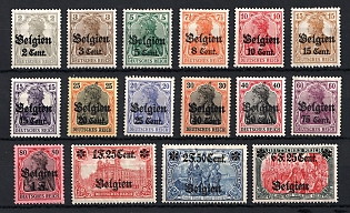 1916-18 Belgium, German Occupation, Germany, Complete Set, Signed