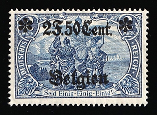 1916-18 2fr 50c on 2m Belgium, German Occupation, Germany