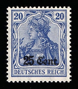 1916 25c on 20pf Western Lands, German Occupation, Germany, Signed