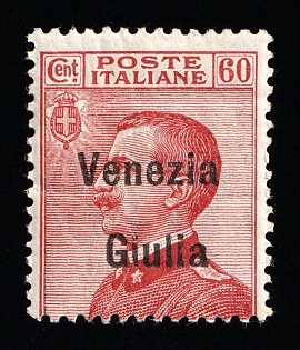 1918/19 60c Austrian Territories Acquired by Italy, Venezia Giulia, Italian Occupation, SHIFTED Perforation