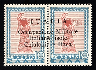 1941 10l Cefalonia and Ithaca, Italian Occupation, Pair, Signed