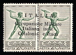 1941 20l Cefalonia and Ithaca, Italian Occupation, Pair, Signed