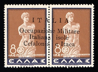 1941 80l Cefalonia and Ithaca, Italian Occupation, Pair, Signed