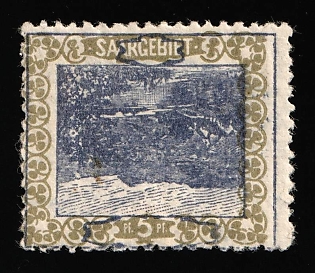 1921 5pf Saar, Germany, Signed, INVERTED center