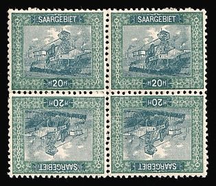 1921 Saar, Germany, Pair of tete-beche