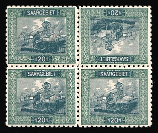 1921 Saar, Germany, Pair of tete-beche