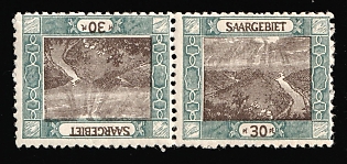 1921 Saar, Germany, Tete-beche