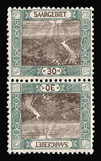 1921 Saar, Germany, Tete-beche