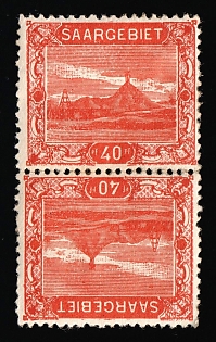 1921 Saar, Germany, Tete-beche