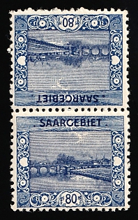 1921 Saar, Germany, Tete-beche