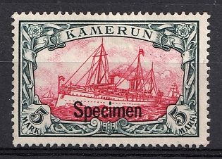 1900 5m Cameroon, German Colonies, Kaiser’s Yacht, Germany, Specimen