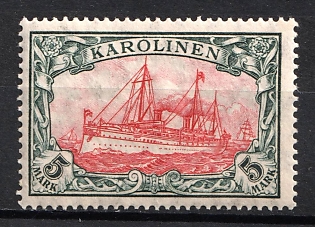 1915 5m Caroline Islands, German Colonies, Kaiser’s Yacht, Germany