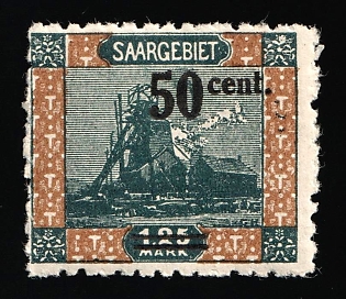 1921 50c Saar, Germany, Signed
