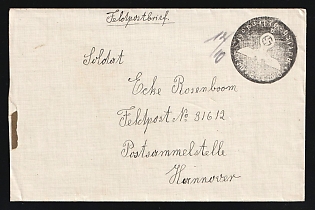 1939 (12 Oct) Third Reich, Germany, Military Mail Field Post Feldpost, Stampless Cover from Postal Agency Aurich - Oldendorf to Mail collection point in Hanover, Field Post number '31612'