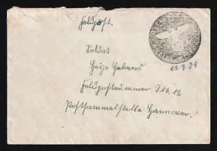1939 (25 Sep) Third Reich, Germany, Military Mail Field Post Feldpost, Stampless Cover from Postal Agency Aurich - Oldendorf to Mail collection point in Hanover, Field Post number '31612'