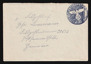 1939 (25 Sep) Third Reich, Germany, Military Mail Field Post Feldpost, Stampless Cover from Postal Agency Aurich - Oldendorf to Mail collection point in Hanover, Field Post number '31612'
