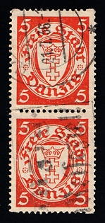 1932 5pf Danzig Gdansk, Germany, Pair