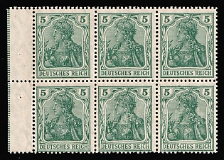 1913-16 German Empire, Germany, Se-tenant, Zusammendrucke, Block
