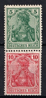 1913-16 German Empire, Germany, Se-tenant, Zusammendrucke