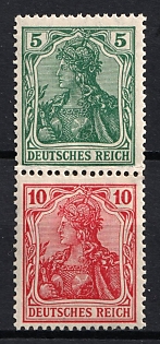1913-16 German Empire, Germany, Se-tenant, Zusammendrucke