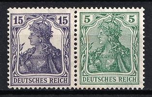 1917-18 German Empire, Germany, Se-tenant, Zusammendrucke