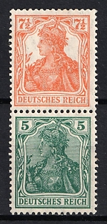 1918-19 German Empire, Germany, Se-tenant, Zusammendrucke