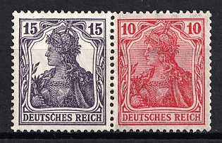 1918-19 German Empire, Germany, Se-tenant, Zusammendrucke, Signed