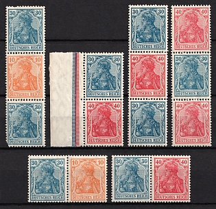 1921 Weimar Republic, Germany, Se-tenants, Zusammendrucke