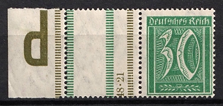 1921 30pf Weimar Republic, Germany, Se-tenant, Zusammendrucke