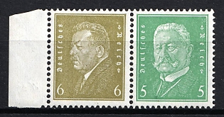 1932 Weimar Republic, Germany, Se-tenant, Zusammendrucke, Margin