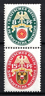 1929 Weimar Republic, Germany, Se-tenant, Zusammendrucke